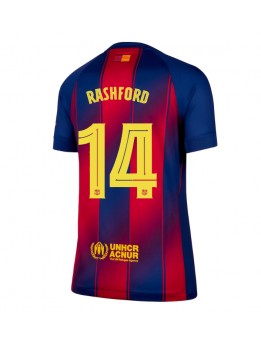 Billige Barcelona Marcus Rashford #14 Hjemmedrakt Dame 2025-26 Kortermet